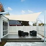 AXT SHADE Tenda a Vela Ombreggiante Impermeabile Rettangolare 3,5x4,5m Tenda da Sole Parasole e Protezione Raggi UV per Esterno Terrazza Giardino-Crema