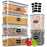 Withosent Contenitori Ermetici per Alimenti 6 Pezzi, 2,3L Contenitori Spaghetti Plastica Cucina Organizer con Coperchio, Senza BPA Contenitore Cereali, Porta Muesli Farina Cornflakes(2,3L 1.6L)