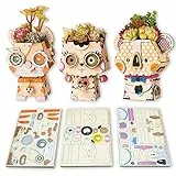 Think Gizmos Set di 3 Vasi da Fiori in Legno Fai-da-te - 175 Pezzi in Totale - 3 Motivi: Koala, Gattino e Cucciolo - Puzzle 3d Legno per Bambini e Ragazzi Dai 14 Anni in su