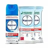 Napisan Kit Cura della Casa, 2 Confezioni 40 Salviette Biodegradabili Igienizzanti Formula 0%, 1 Confezione Napisan Spray Disinfettante Milleusi Fragranza Fresco Pulito 400 ml