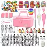 Fishoney Kit Pasticceria Professionale, Sacca Posh, Sac a Poche professionali, Set Pasticceria, Accessori Pasticceria, Kit Torte, Cake Design, Kit per Dolci, Beccucci Russi per Pasticceria(284Pcs)
