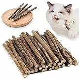 OSDUE 32 Pezzi Bastoncini Cura Denti per Gatti, Dental Stick per Gatti, Giocattolo di Erba Gatta, Bastoncini da Masticare per Gatti, Matatabi Stick Cat Contro Alito Cattivo per Dental Care Pratica