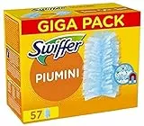Swiffer Duster Piumini Catturapolvere, 57 Piumini, Cattura e Intrappola Polvere e Sporco, Raggiunge I Punti più Difficili della Casa, Panni con 79% di Fibre Riciclate