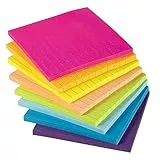 Note Adesive Colorate, 8 Pacchi 8 Colori Memo Stickies, 10x10 cm Blocchetti Adesivi Multicolore, Note Appiccicose per Ufficio e Casa