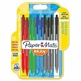 Papermate InkJoy 100 Penna a Sfera a Scatto, Punta Media da 1.0 mm, Confezione da 10, Colori Assortiti