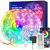 TVLIVE Striscia LED 30 Metri, Bluetooth RGB Strisce LED, Controllo App e Telecomando IR, Musica Strip Led, Luci led Colorati per Camera da Letto Decorazioni (2 x 15 Metri)