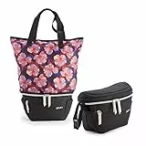 Béaba Borsa, fasciatoio per Cambio Neonato, Borsone per i Pannolini Adattabile al Passeggino, Tote bag, Compatta, Molto capiente, Si Aggancia a Passeggini e Bici, Biarritz, Nera