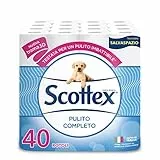 Scottex Carta Igienica Pulito Completo Salvaspazio, Confezione da 40 Rotoli