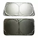 Parasole per auto anteriore per parabrezza 150x 70 cm si chiude facilmente e si trasporta in poco spazio argento e nero