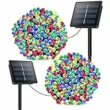 SOLARBABY Luci solari di Natale Outdoor Impermeabile 72ft 200 LED Multicolor Luci di Stringa Solare Decorazione di Natale Outdoor per Party Natale Halloween String Lights, Pack di 2