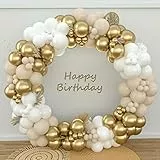 Kit Arco Di Palloncini Bianco Sabbia Oro - 152pcs Nudo Bianco Oro Palloncini Arco Ghirlanda Kit Pastello Arco Di Palloncini Per La Festa Di Compleanno Boho Matrimonio Baby Showers Decorazione Sfondo