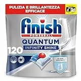 Finish Quantum Infinity Shine Pastiglie Lavastoviglie, 120 Capsule Lavastoviglie, Pastiglie per Lavastoviglie per una Pulizia Profonda e Stoviglie Splendente