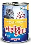 MIGLIOR GATTO Set 24 400 gr Umido Patè Pollo-Tacchino Cibo Per Gatti