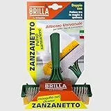 La Briantina Spazzola Pulisci Zanzariera con Spugna, Doppio Uso Pulisce e Spolvera, Larghezza 16 cm