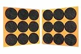 HaftPlus - 18 Feltrini Adesivi Neri Rotondi per Mobili, Forte Tenuta, Ø 28mm, H 3mm, Dischi Feltro Sottomobile per Protezione Pavimento e Parquet