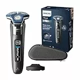 Philips Shaver Series 7000 - Rasoio elettrico da uomo, umido e asciutto, con tecnologia SkinIQ, rifinitore a scomparsa, base di ricarica, custodia da viaggio e spazzola di pulizia (modello S7887/35)