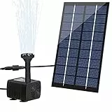 LEDGLE Pompa per Fontana Solare, 1,8W 200L/H Fontana Solare per Decorazione da Giardino, Fontana da Giardino ad Energia Solare Ideale per Esterni, Vasca da Bagno per Uccelli, Acquario, Stagno