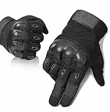 DRALCO Guanti da uomo a dita intere, guanti da ciclismo, per attività all'aperto, moto, arrampicata, escursionismo, campeggio, sport (dito intero, nero, M)