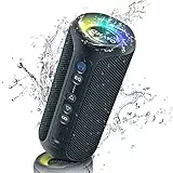 OHAYO Cassa Bluetooth Potente 40W, Altoparlante Portatile Impermeabile IPX7, Cassa Bluetooth 5.0 Wireless con Luci a LED, 30H di Autonomia, Bassi Profondi, AUX, Micro SD, per Viaggi/Esterno