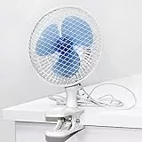 F-Air 2433406 Ventilatore da tavolo con clip di fissaggio, Bianco