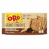 Oro Saiwa Grano Fondente, Biscotti Integrali con Gocce di Cioccolato Fondente, Fonte di Fibre con Farina Integrale, 100% Grano Italiano, 300g (6 monoporzioni da 50g)