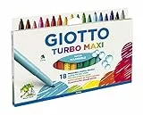 Giotto Turbo Maxi F076300, Pennarelli, Punta Larga da 5mm, Confezione da 18