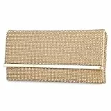 UBORSE Borsetta da Sera Donna Pochette Elegante Clutch Piccolo con Catena, Finitura Strass, Borsa a Tracolla Borsa a Busta per Cocktail Festa Ballo Cerimonia, Oro