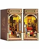 Rolife 3D Puzzle in Legno Libreria Shakespeare Book Nook Kit Modelli in Legno Adulti Costruire la Decorazione Libreria Grandi Regali per Ragazze Ragazzi Touch LED Lights 194 Pezzi (TGB07)