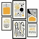 Nacnic Set di 6 Poster a Inchiostro Nero. Emozioni. Stampe Artistiche e Astratte per Interior Design e Decorazione. A3 & A4, Senza cornici.