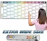 planners4winners - Agenda da parete 2024, misura extra larga (120 x 42 cm), da gennaio 24 a dicembre 24, eccellente per ufficio, casa e scuola, non laminata, consegna arrotolata
