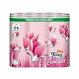 Foxy Bouquet | Carta igienica 54 Triple Rolls | Carta rosa con aroma di rosa | Certificazione PEFC | 100% Energia elettrica rinnovabile | Confezione riciclabile prodotta con plastica riciclata