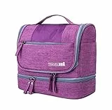 CYBERNOVA Trousse da viaggio, kit grande organizzatore cosmetico impermeabile, borsa compatta da toilette perfetta per uomo e donna (viola)