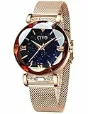 CIVO Orologio Donna Acciaio Inossidabile Oro Rosa Orologio da Donna Elegante da Polso Orologio Stelle Donna Orologio Bracciale Donna Analogico Quarzo Regalo Donna