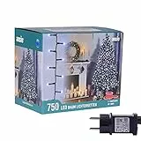 ANSIO® Luci natalizie da esterno 18,75 m Luci natalizie da 750 LED Bianco freddo brillante Luci natalizie da esterno/interno, Luci natalizie luminose da balcone [Classe di efficienza energetica G]