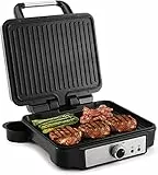 Tiastar Piastre Tostapane, Grill Elettrico Antiaderente 3 in 1 per Panini, Piastra Grill da 1800 W con Vassoio di Raccolta Rimovibile, Apertura a 180°, Temperatura Regolabile, Acciaio Inossidabile