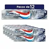 Aquafresh Intense White, Dentifricio con Effetto Sbiancante, per Gengive Sane, Denti Forti e Alito Fresco, Pacco da 12x75 ml