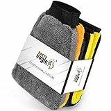 EASY EAGLE Guanto Lavaggio e Panno Asciugatura, Kit Pulizia Auto, in Microfibra