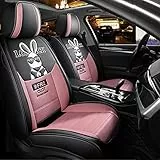 ilbcavne Coprisedili Auto Universale in Pelle per Jeep Compass Sport(MP)/Compass Sport 4×4(MP)/Compass Trailhawk(MP)/Compass Night Eagle(MP)/Compass Latit(Size:Senza poggiatesta,Color:Rosa Nero)