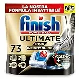 Finish Ultimate PLUS Infinity Shine Pastiglie Lavastoviglie, 73 Capsule Lavastoviglie, Pastiglie per Lavastoviglie con Scudo Protettivo contro lo Sporco e i Residui Incrostati