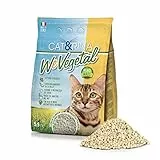 Cat&Rina WeVegetal, lettiera per gatti agglomerante al mais da 5,5l., 100% di origine vegetale. Fino a 30 giorni di utilizzo. Si smaltisce nell'organico o nel wc. Sabbia gatti al mais.