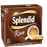 Splendid - Caffè Macinato Gusto Ricco - Caffè dal Gusto Intenso e dall'Aroma Deciso, per un Caffè a casa tua buono come al bar. - 4 confezioni Bipack da 2x250 gr (Totale 2 Kg)