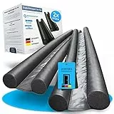 SilverRack Paraspifferi per porte 90 cm, colore nero [2 pezzi] – Guarnizione per porta ritagliabile – Paraspifferi – Protezione dal freddo – Guarnizione per porta di casa