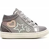 Nero Giardini Junior A521220F, Sneaker Primi Passi Bambina in Pelle e Tessuto Glitter (Grigio (Brandon Grafite), 22)