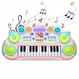 Cozybuy Tastiera giocattolo per pianoforte per bambini, 24 tasti, pianoforte per pianoforte per bambini, pianoforte per bambini, tastiera per pianoforte, regalo di compleanno per 1-6 anni, giocattolo