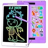 Damcyer Tavoletta Grafica LCD Scrittura, 8.5 Pollici Tavoletta Grafica Bambini con Scherm Pulsante Elimina e Interruttore Di Blocco Tavoletta Grafica Per Giochi Per 2 3 4 5 6 7 Anni, Viola