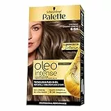 Schwarzkopf Palette Oleo, colorazione permanente Senza ammoniaca copertura professionale capelli bianchi, 6-54 Castano Chiaro Cenere, confezione singola