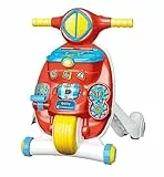 Clementoni - 17853 - Valentino Scooterino Primi Passi 2 in 1 - Gioco Spingibile, per Imparare A Camminare, Centro attività Elettronico Educativo Bambini 9 Mesi, Sviluppo Motorio, Made in Italy