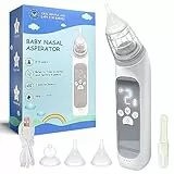 Aspiratore Nasale Elettrico,Aspiratore Moccio per Bambini，Succhia Moccio Automatico con 3 Livelli di Aspirazione e 3 Punte in Silicone Ricarica USB Musica Funzione Lenitiva e Sette Luci a Colori