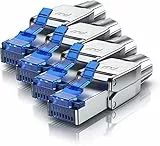 Primewire - 4X connettori RJ45 a crimpare Cat 8 - Connessione Senza Attrezzi - 40 GBit/s 2000 MHz Ethernet - Connettore a crimpare in Metallo - Retrocompatibile Cat 6 Cat 7