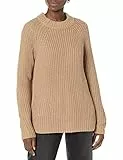 Goodthreads Maglione con Collo a Lupetto in Cotone a Punto Shaker vestibilità Comoda Donna, Cammello Puntinato, S
